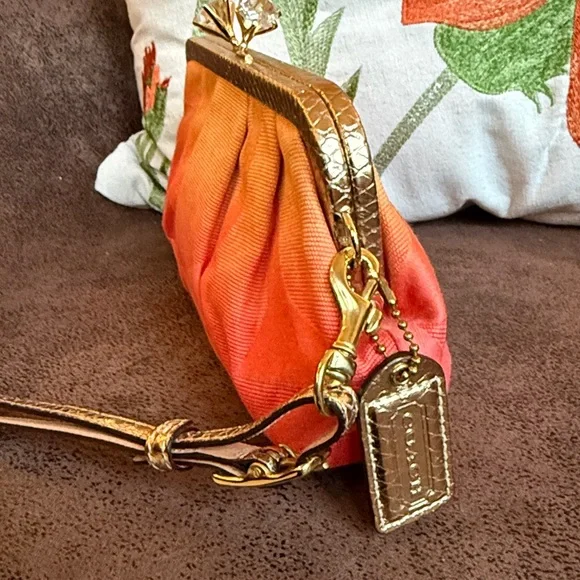 VINTAGE COACH KISSLOCK BAG 7553 GOLDEN PYTHON OPTIC SIGNATURE CANVAS LTD ED NWOT - Picture 5 of 15